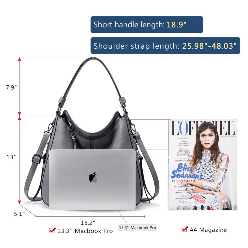 Realer Handbags for Women Hobo Purse Large Ladies Crossbody Shoulder Bag Faux Leather - Image 4